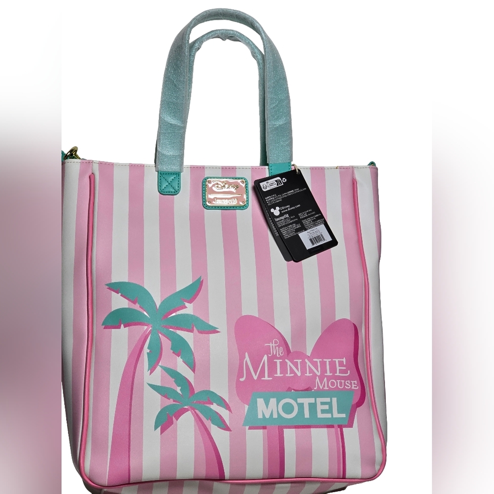 Loungefly Disney Minnie Mouse Tropical Paradise Tote Nwt - Picture 2 of 5